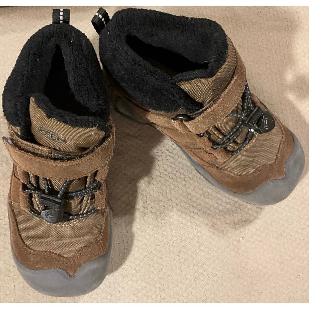 KEEN Hiking Winter Boots Youth 11 Brown Keen-Warm -4° Non Skid Contour Arch - Picture 2 of 11